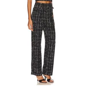 Revolve More to Come Sasha black and white tweed trousers